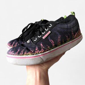 HEELYS black rainbow cheetah print shoes Women's 6.5 No Wheels